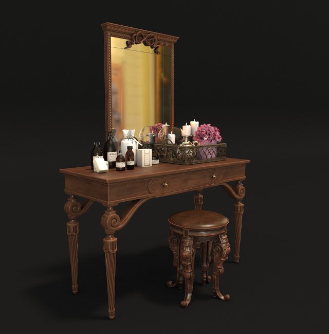 classic dressing table 2 3D 모델 .c4d .max .obj .3ds .fbx .stl .blend 