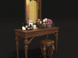 클래식 화장대 2 3D 모델