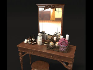 classic dressing table 2 3D Model