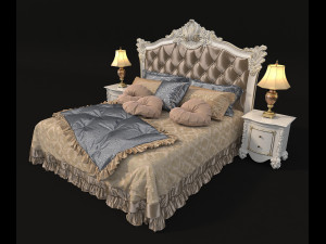 european style bed 11 3D Model