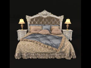 european style bed 11 3D Model
