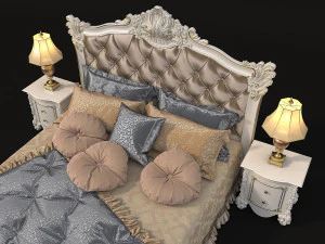 european style bed 11 3D Model