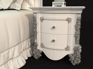 european style bed 11 3D Model