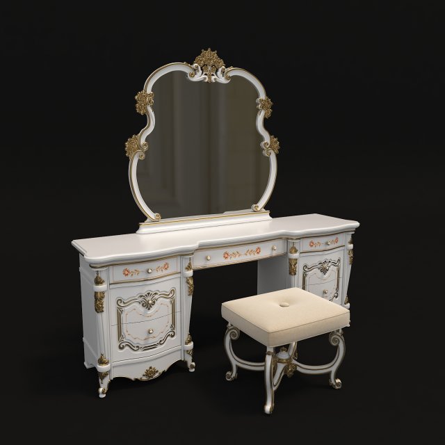 classic dressing table 3 Model 3D .c4d .max .obj .3ds .fbx .stl .blend 