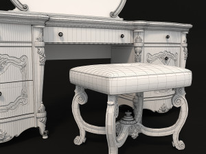 classic dressing table 3 Model 3D