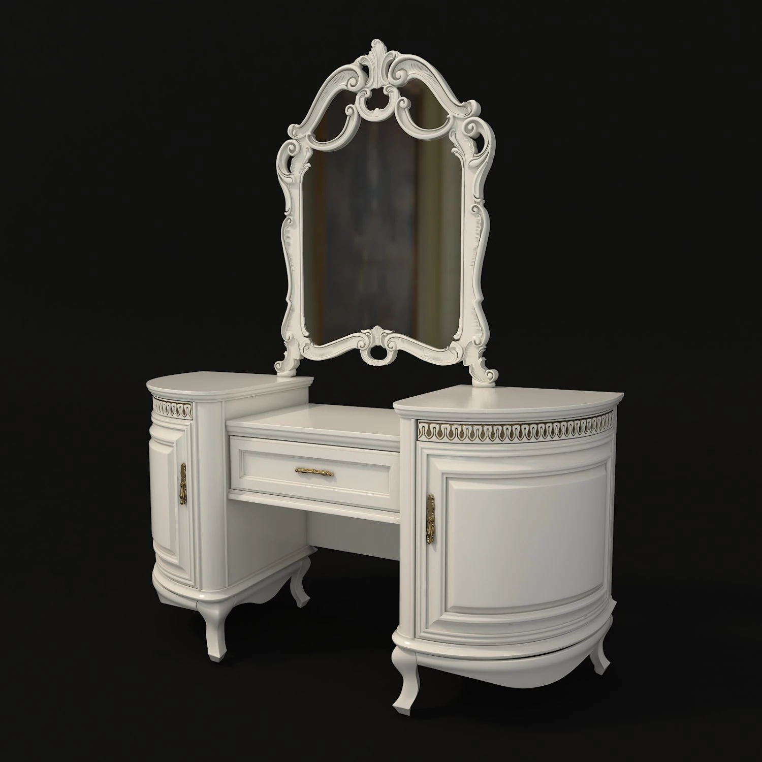 classic dressing table 4 3D Model .c4d .max .obj .3ds .fbx .stl .blend 