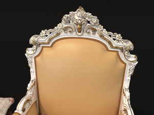 classic armchair and table set 3D 모델