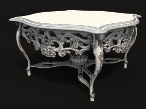 classic armchair and table set 3D 모델