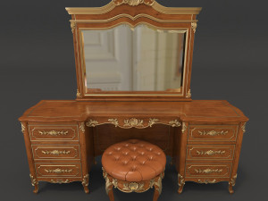 european style dressing table Modello 3D