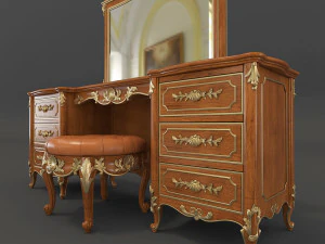 european style dressing table 3D Model