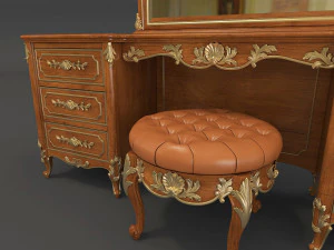 european style dressing table 3D Model