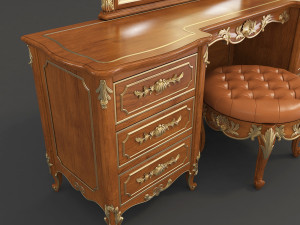 european style dressing table Modello 3D