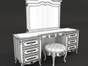 european style dressing table 3D Model