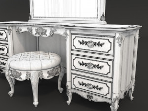european style dressing table Modello 3D