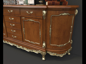 classic chest of drawer and decoration 3D Модель