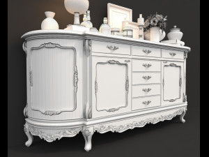classic chest of drawer and decoration 3D Модель