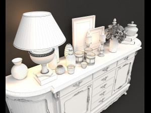 classic chest of drawer and decoration 3D Модель