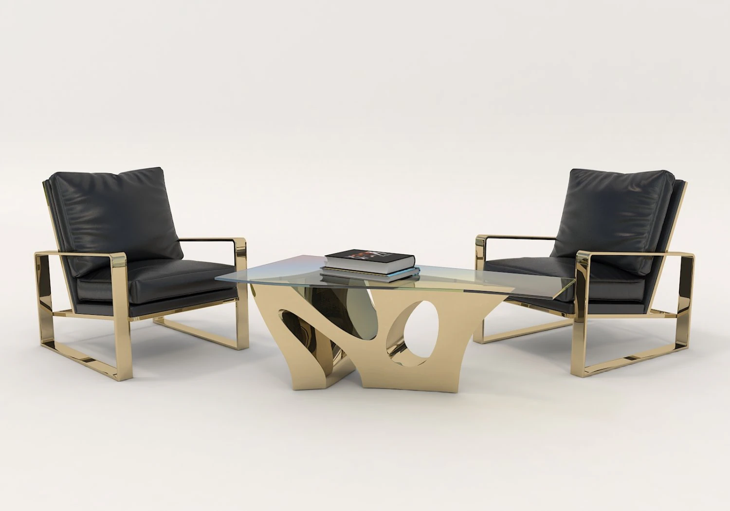 relaxing chairs and coffee table 2 3D Model .c4d .max .obj .3ds .fbx .stl .blend 