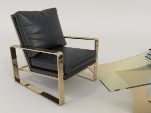 relaxing chairs and coffee table 2 3D मॉडल