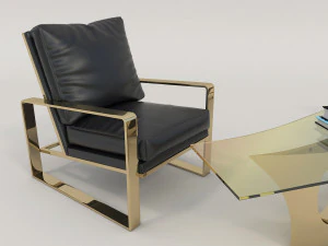 relaxing chairs and coffee table 2 3D Model