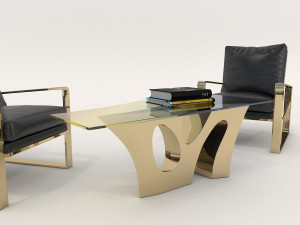 relaxing chairs and coffee table 2 3D मॉडल