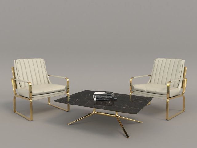 relaxing chairs and coffee table 3 3D Model .c4d .max .obj .3ds .fbx .stl .blend 