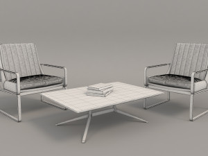 relaxing chairs and coffee table 3 3D Model