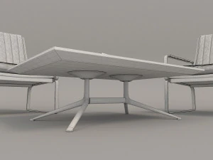 fotele relaksacyjne i stolik kawowy 3 Model 3D