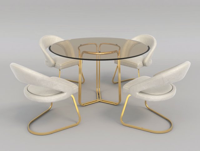 modern table and chair set 2 3D Модель .c4d .max .obj .3ds .fbx .stl .blend 