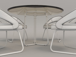 modern table and chair set 2 3D Модель