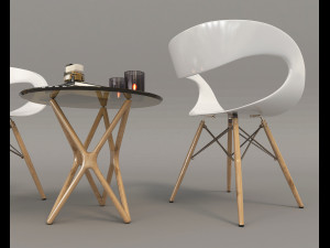 modern table and chair set 3 Modello 3D