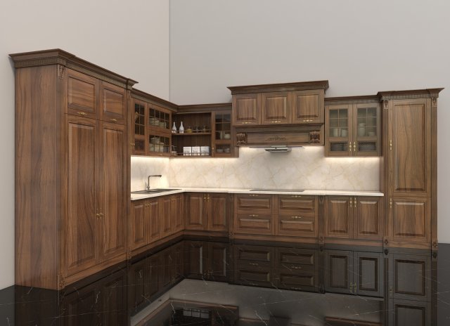 classic kitchen 2 3D Model .c4d .max .obj .3ds .fbx .stl .blend 