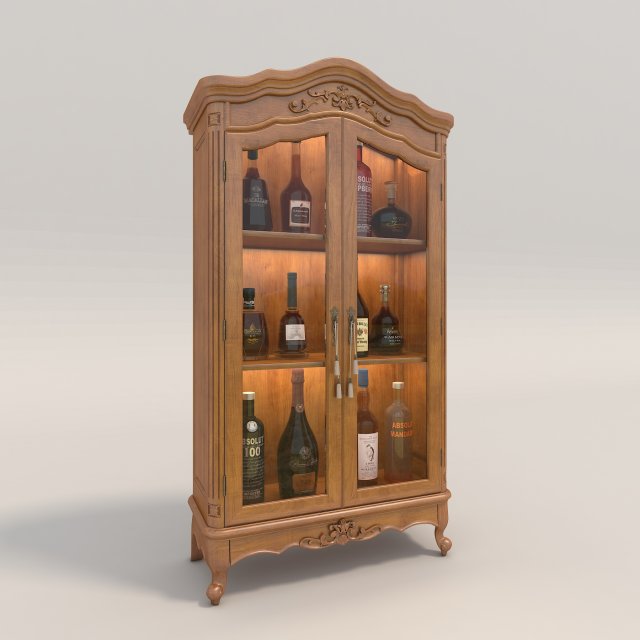 liquor cabinet classic style 2 Modelo 3D .c4d .max .obj .3ds .fbx .stl .blend 