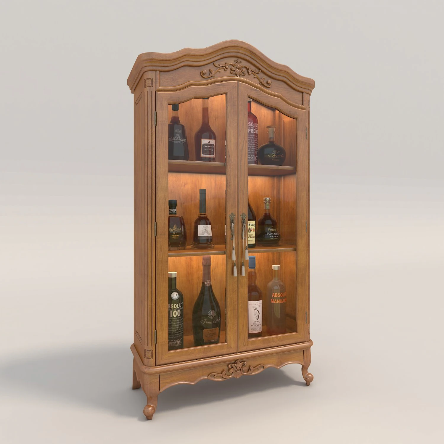 liquor cabinet classic style 2 3D Model .c4d .max .obj .3ds .fbx .stl .blend 