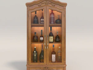 liquor cabinet classic style 2 3D Model