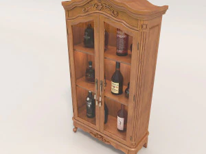 liquor cabinet classic style 2 3D Model