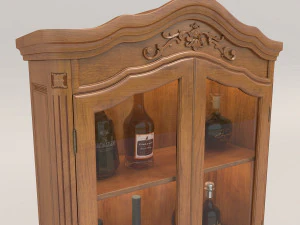 liquor cabinet classic style 2 3D Model