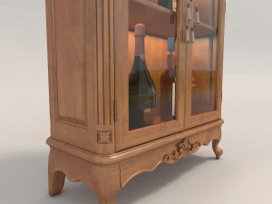 liquor cabinet classic style 2 3D Model