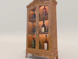 liquor cabinet classic style 2 3D Model