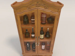 liquor cabinet classic style 2 3D Model