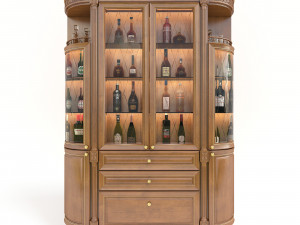 liquor cabinet classic style 3 3D Model