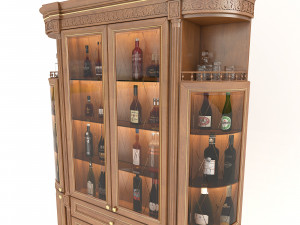 liquor cabinet classic style 3 Model 3D