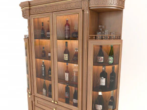 liquor cabinet classic style 3 3D Model