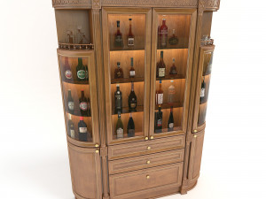liquor cabinet classic style 3 Model 3D