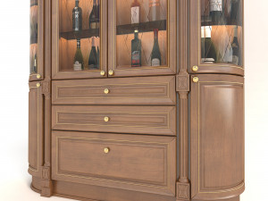 liquor cabinet classic style 3 Model 3D