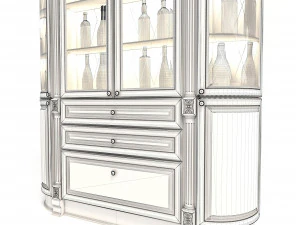 liquor cabinet classic style 3 3D Model