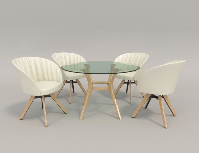 contemporary design table and chair set 3D Модель .c4d .max .obj .3ds .fbx .stl .blend 