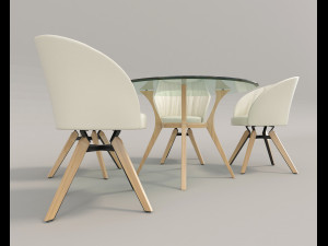 contemporary design table and chair set 3D Модель
