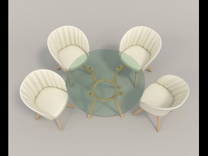 contemporary design table and chair set 3D Модель