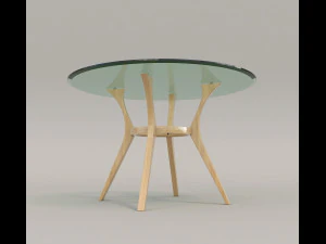 contemporary design table and chair set 3D Model